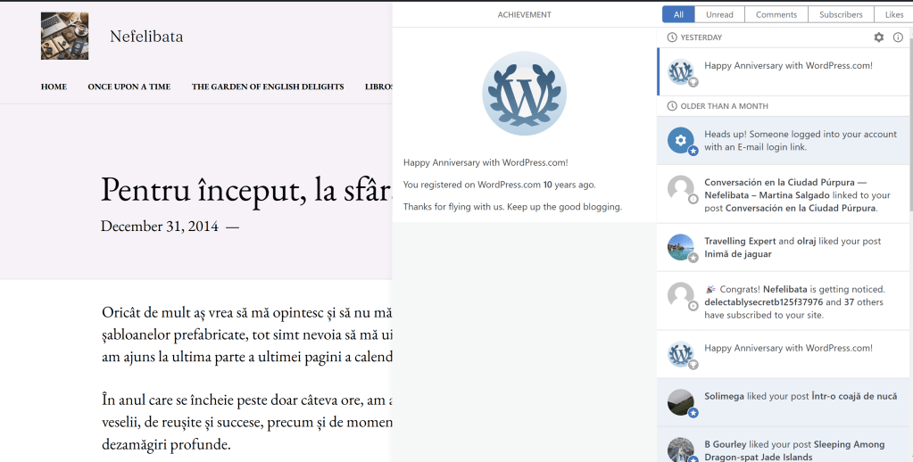 Un deceniu de&nbsp;blogging